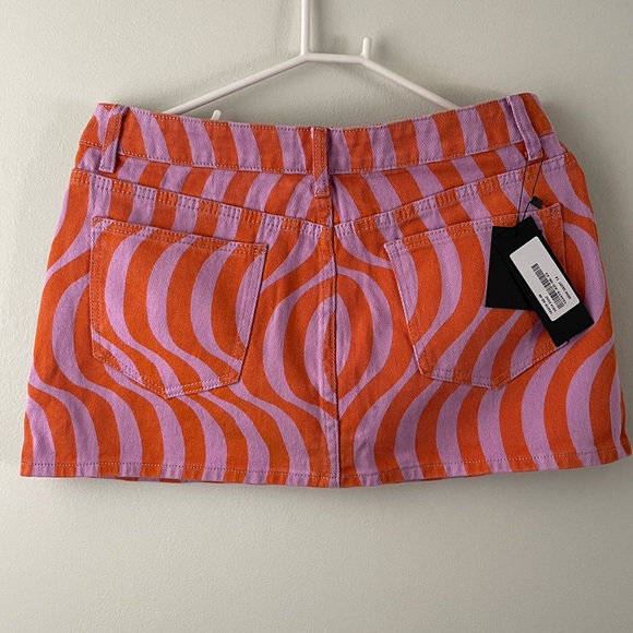 Momokrom Swirl Abstract Print Denim Mini Skirt [XL/Size 14] - Picture 2 of 12